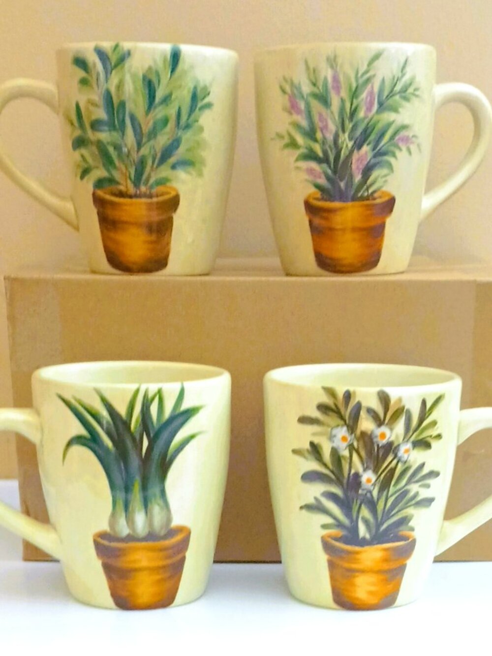 HD Designs Dine Floral Mugs Set of 4 Large Cups